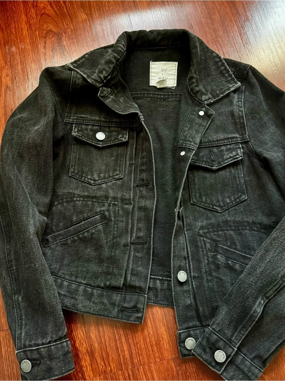 Washed Black Denim Jean Jacket - My Mai